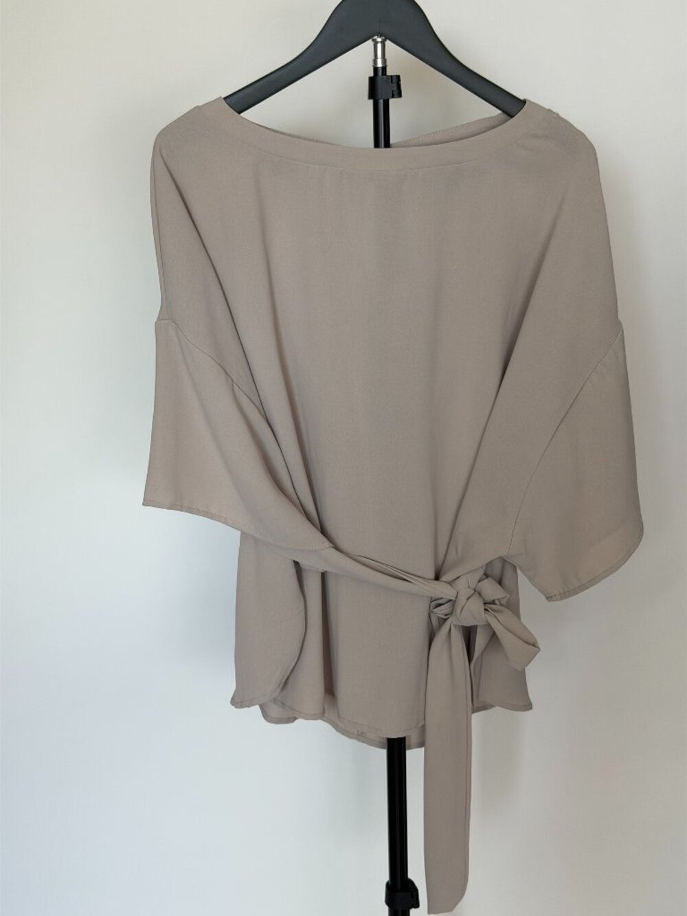 DAO CHLOE DAO Taupe Dolman Sleeve Side Tie Blouse
